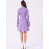 imageAllegra K Womens Faux Suede Dress Western Long Sleeve Fall ALine Mini Dresses Cowgirl OutfitPurple