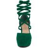 imageAllegra K Womens Platform Block Heel Emerald Green Lace Up Pumps Sandals 8 m US