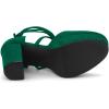 imageAllegra K Womens Platform Block Heel Emerald Green Lace Up Pumps Sandals 9 m US