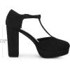 imageAllegra K Womens Platform Chunky Heel Mary Janes Pumps Retro TStrap Round Toe Ankle Strap Dress Heels PumpBlack