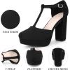 imageAllegra K Womens Platform Chunky Heel Mary Janes Pumps Retro TStrap Round Toe Ankle Strap Dress Heels PumpBlack