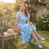 imageAllegra K Womens Platform Chunky Heel Mary Janes Pumps Retro TStrap Round Toe Ankle Strap Dress Heels PumpLight Blue