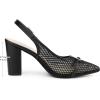 imageAllegra K Womens Pointed Toe Mesh Heel Buckle Decor Chunky Heels PumpsBlack