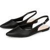 imageAllegra K Womens Pointed Toe Pumps Slingback Flat PumpsBlackbuckle