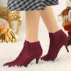 imageAllegra K Womens Pointed Toe Stiletto Heel Chelsea Ankle BootiesBurgundy