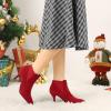 imageAllegra K Womens Pointed Toe Stiletto Heel Chelsea Ankle BootiesRed