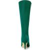 imageAllegra K Womens Pointed Toe Stiletto Heels Green Knee High Boot 95 m US