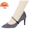 imageAllegra K Womens Rhinestone Detachable Elastic Band Ankle Shoe Straps for HeelsBlackgolden