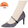 imageAllegra K Womens Rhinestone Detachable Elastic Band Ankle Shoe Straps for HeelsBlacksilver
