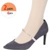 imageAllegra K Womens Rhinestone Detachable Elastic Band Ankle Shoe Straps for HeelsPinkgolden