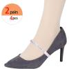 imageAllegra K Womens Rhinestone Detachable Elastic Band Ankle Shoe Straps for HeelsPinksilver