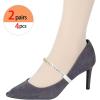 imageAllegra K Womens Rhinestone Detachable Elastic Band Ankle Shoe Straps for HeelsWhite