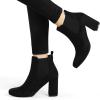 imageAllegra K Womens Round Toe Chunky High Heels Ankle Chelsea BootsBlack