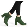 imageAllegra K Womens Round Toe Chunky High Heels Ankle Chelsea BootsGreen