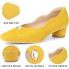 imageAllegra K Womens Square Toe Slip on Chunky Heel PumpsYellow