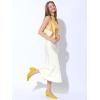 imageAllegra K Womens Square Toe Slip on Chunky Heel PumpsYellow
