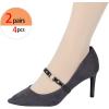 imageAllegra K Womens U Shape Shoe Lace Belt Shoe Ankle Detachable Elastic Straps for HeelsGlossy Black