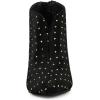 imageAllegra K Womens V Cutout Pointed Toe Heel Ankle BootsBlack