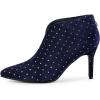 imageAllegra K Womens V Cutout Pointed Toe Heel Ankle BootsBlue