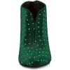 imageAllegra K Womens V Cutout Pointed Toe Heel Ankle BootsGreen