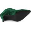 imageAllegra K Womens V Cutout Pointed Toe Heel Ankle BootsGreen