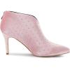 imageAllegra K Womens V Cutout Pointed Toe Heel Ankle BootsPink