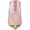 imageAllegra K Womens V Cutout Pointed Toe Heel Ankle BootsPink
