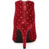 imageAllegra K Womens V Cutout Pointed Toe Heel Ankle BootsRed