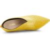 imageAllegra K Womens V Cutout Pointed Toe Heel Ankle BootsYellow