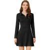 imageAllegra K Womens Faux Suede Dress Western Long Sleeve Fall ALine Mini Dresses Cowgirl OutfitBlack
