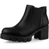 imageAllegra K Womens Lug Sole Chunky Heel Chelsea Black Ankle Boots 95 M US