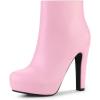 imageAllegra K Womens Platform Chunky Heel Ankle BootsPink