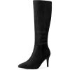 imageAllegra K Womens Pointed Toe Stiletto Heels Black Knee High Boot 9 M US