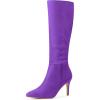 imageAllegra K Womens Pointed Toe Stiletto Heels Purple Knee High Boot 65 M US