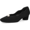 imageAllegra K Womens Square Toe Slip on Chunky Heel PumpsBlack