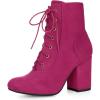imageAllegra K Womens Stiletto Heel Pointed Toe Chelsea BootiesHot Pink
