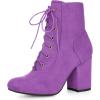 imageAllegra K Womens Stiletto Heel Pointed Toe Chelsea BootiesPurple