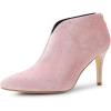 imageAllegra K Womens V Cutout Pointed Toe Heel Ankle BootsPink