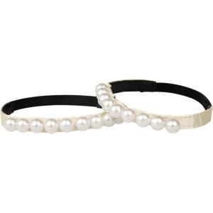 imageAllegra K Womens Beads Shoe Laces Detachable Elastic Shoe Strap for Heels 2 PairsWhiteapricot
