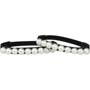 imageAllegra K Womens Beads Shoe Laces Detachable Elastic Shoe Strap for Heels 2 PairsWhiteblack