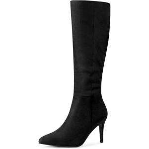 imageAllegra K Womens Pointed Toe Stiletto Heels Black Knee High Boot 9 M US