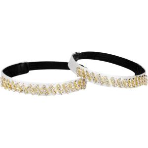 imageAllegra K Womens Rhinestone Detachable Elastic Band Ankle Shoe Straps for HeelsWhite
