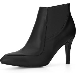 imageAllegra K Womens Stiletto Heel Pointed Toe Chelsea BootiesBlack