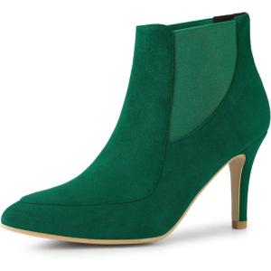 imageAllegra K Womens Stiletto Heel Pointed Toe Chelsea BootiesEmerald Green