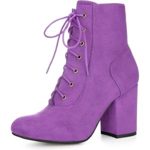 imageAllegra K Womens Stiletto Heel Pointed Toe Chelsea BootiesPurple