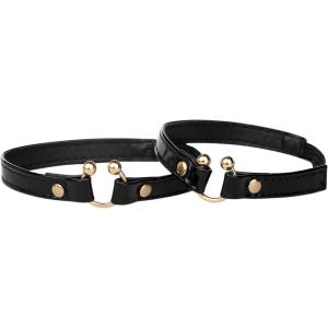 imageAllegra K Womens U Shape Shoe Lace Belt Shoe Ankle Detachable Elastic Straps for HeelsGlossy Black