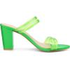 imageAllegra K Womens Clear Strappy Slides Mules Green Block High Heel Sandal 85 m US