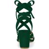 imageAllegra K Womens Crisscross Lace Up Green Chunky Heel Sandals  9 m US