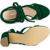 imageAllegra K Womens Crisscross Lace Up Green Chunky Heel Sandals  9 m US
