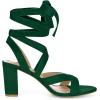 imageAllegra K Womens Crisscross Lace Up Green Chunky Heel Sandals  9 m US